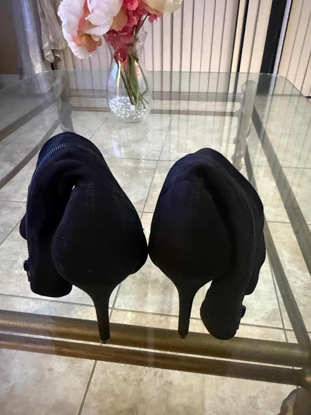 Black Women's High Heel Ankle Boots - Sleek Evening Shoes